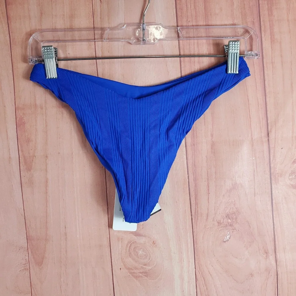 L*Space Cabana Swim Bottoms Sz M Medium Blue Swimsuit NEW NWT